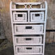 Lot 3 meubles commodes rotin blanc vintage