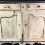 Old patinated painted wooden sideboard