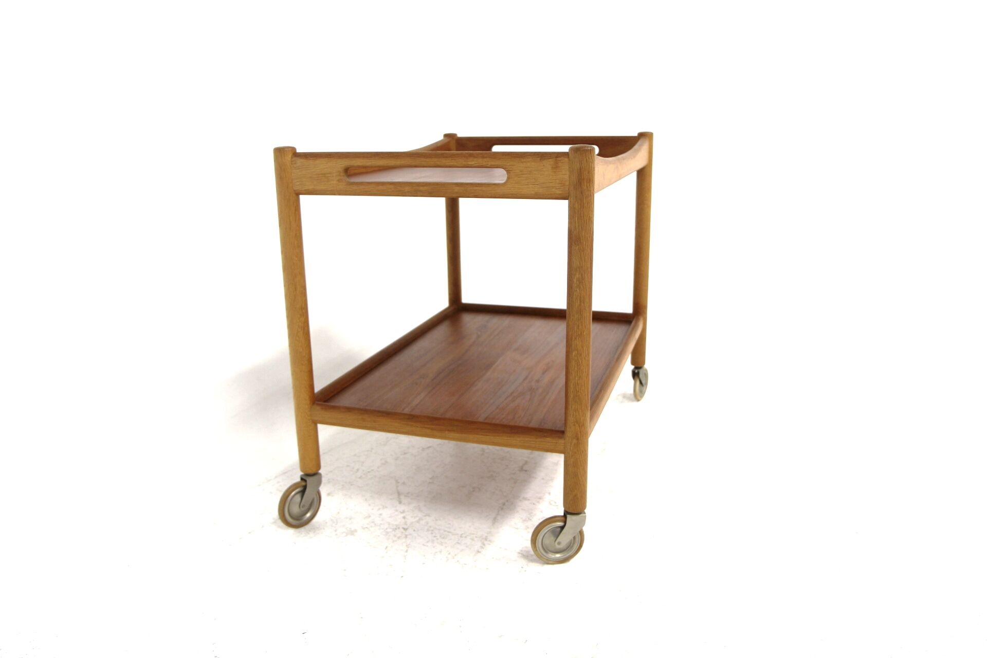Scandinavian teak service trolley, Hans J Wegner, Andreas Tuck, Denmark, 1950