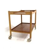 Scandinavian teak service trolley, Hans J Wegner, Andreas Tuck, Denmark, 1950