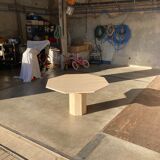 Travertin dining table octagonal