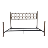 Double bed in burnished brass
