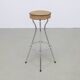Lot de 4 tabourets de bar vintage en chrome, années 1960, rembourrage NEUF