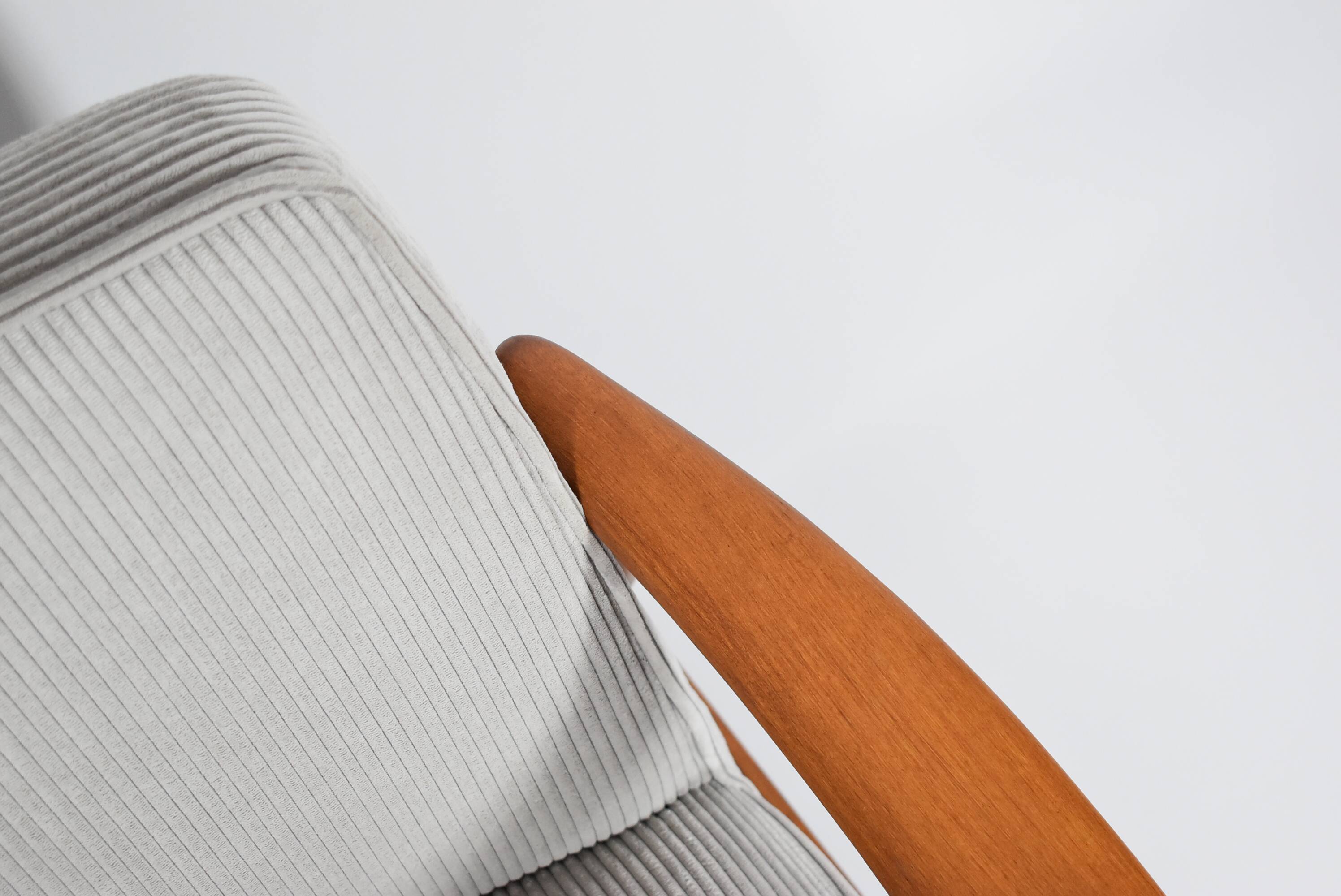 Famous Vintage armchair "Kedzior", fully restored, Grey CORD