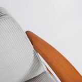 Famous Vintage armchair "Kedzior", fully restored, Grey CORD