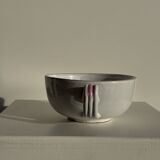 Large earthenware cup with pink trim and pink flower pattern H7 D15