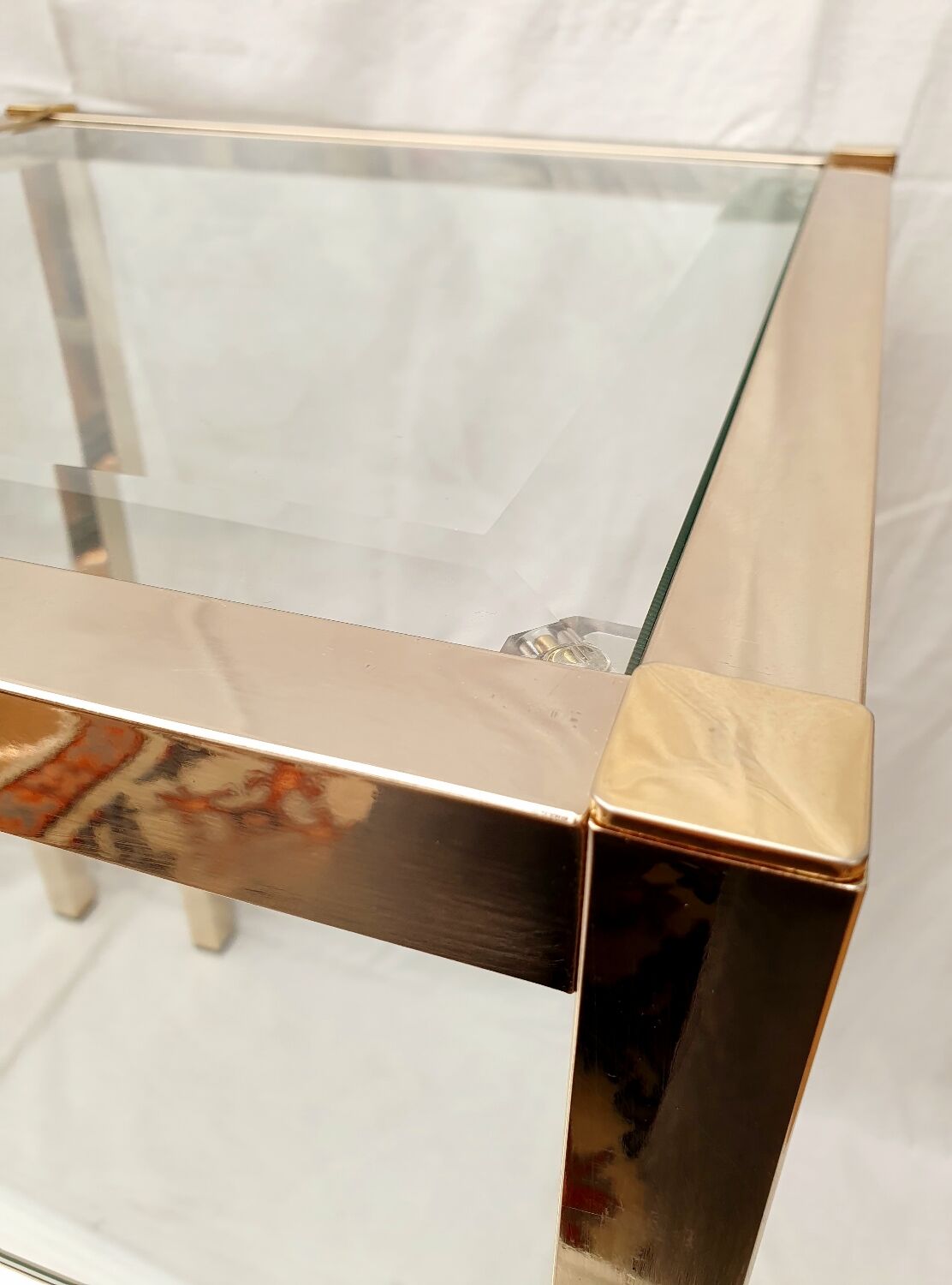 Pair of gold side tables Roche Bobois