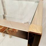 Pair of gold side tables Roche Bobois