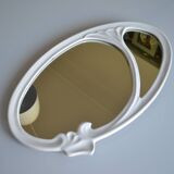 Oval mirror in art nouveau jugendstil style in enamelled cast iron 49 x 29