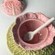 Caldas da Rainha Gravy Boat – Green and Pink Portuguese Earthenware – Handmade – Vintage