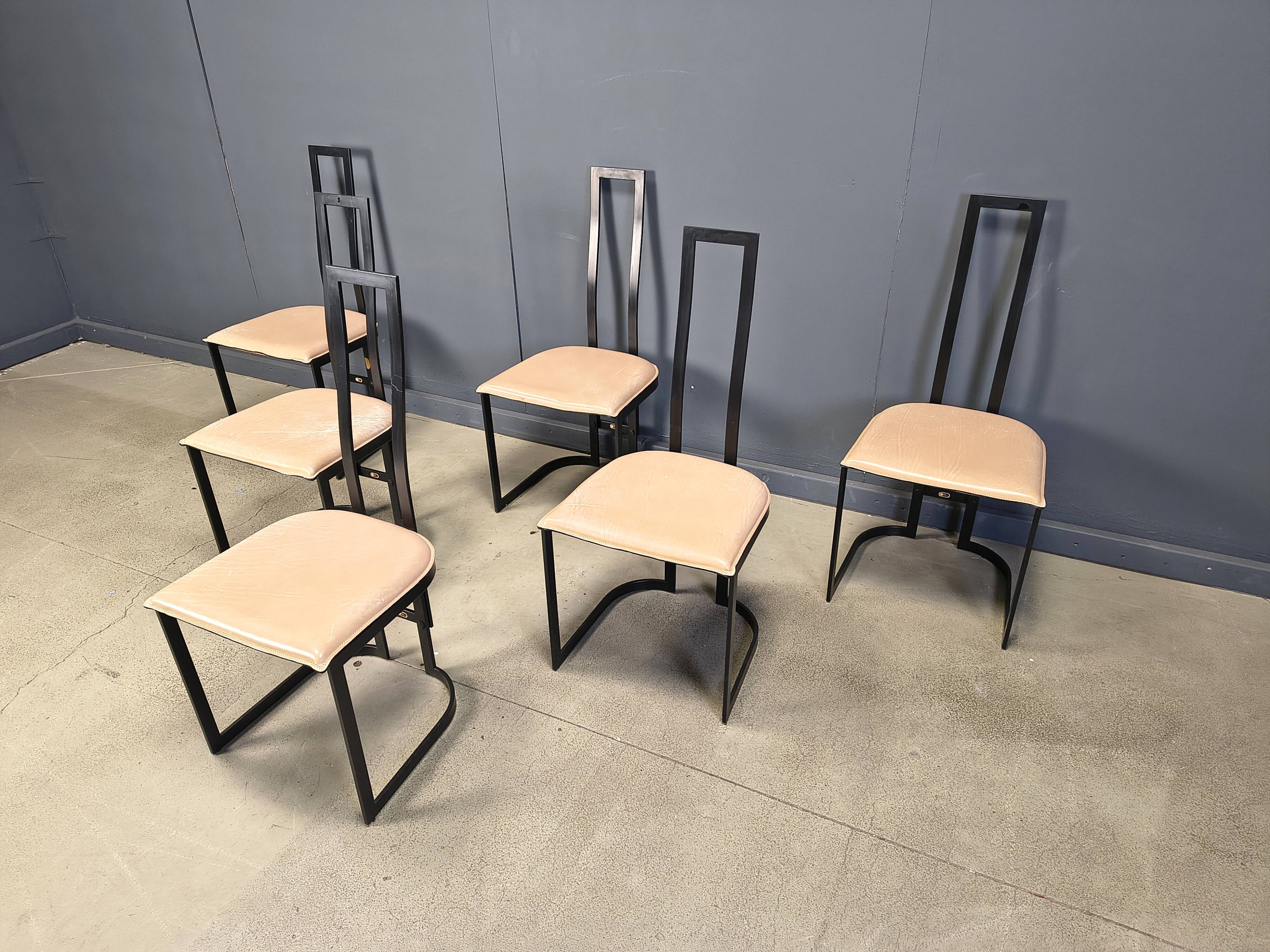 Gastone Rinaldi postmodern dining chairs for Thema Italy, 1980s - set