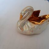 Pair of porcelain swan salerons from Paris Dussault