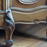 Wardrobe style Louis XV rocaiile 1900 carved walnut