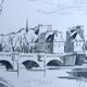 Original drawing in black chalk by Jean Villette (1913-2005)