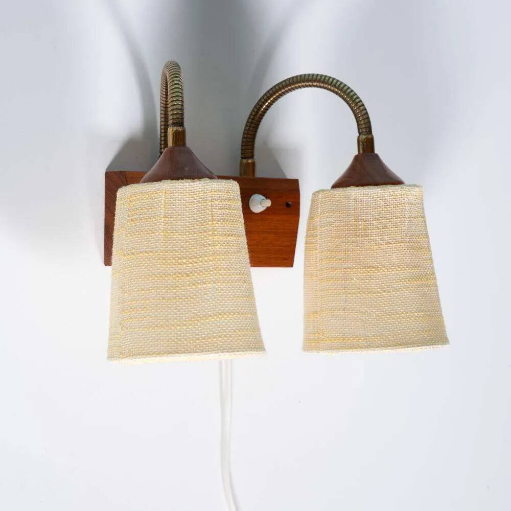 Vintage teak wall lamp for bedside, wall lamp Sweden 1960s