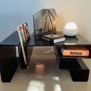 Large coffee table in smoked acrylic glass, France, 1970s