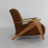 Forties dutch design larger lounge chair attributed to Jan den Drijver