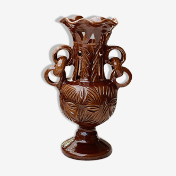 Brown ceramic vase