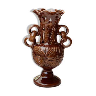 Brown ceramic vase