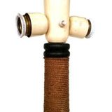 1920 Rationalist Rope wood Italian design Floor Lamp