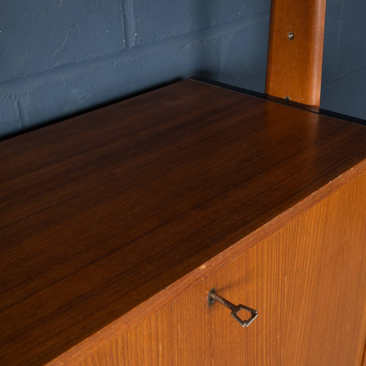 Vintage 20thc italian modular teak wall cabinet c.1960