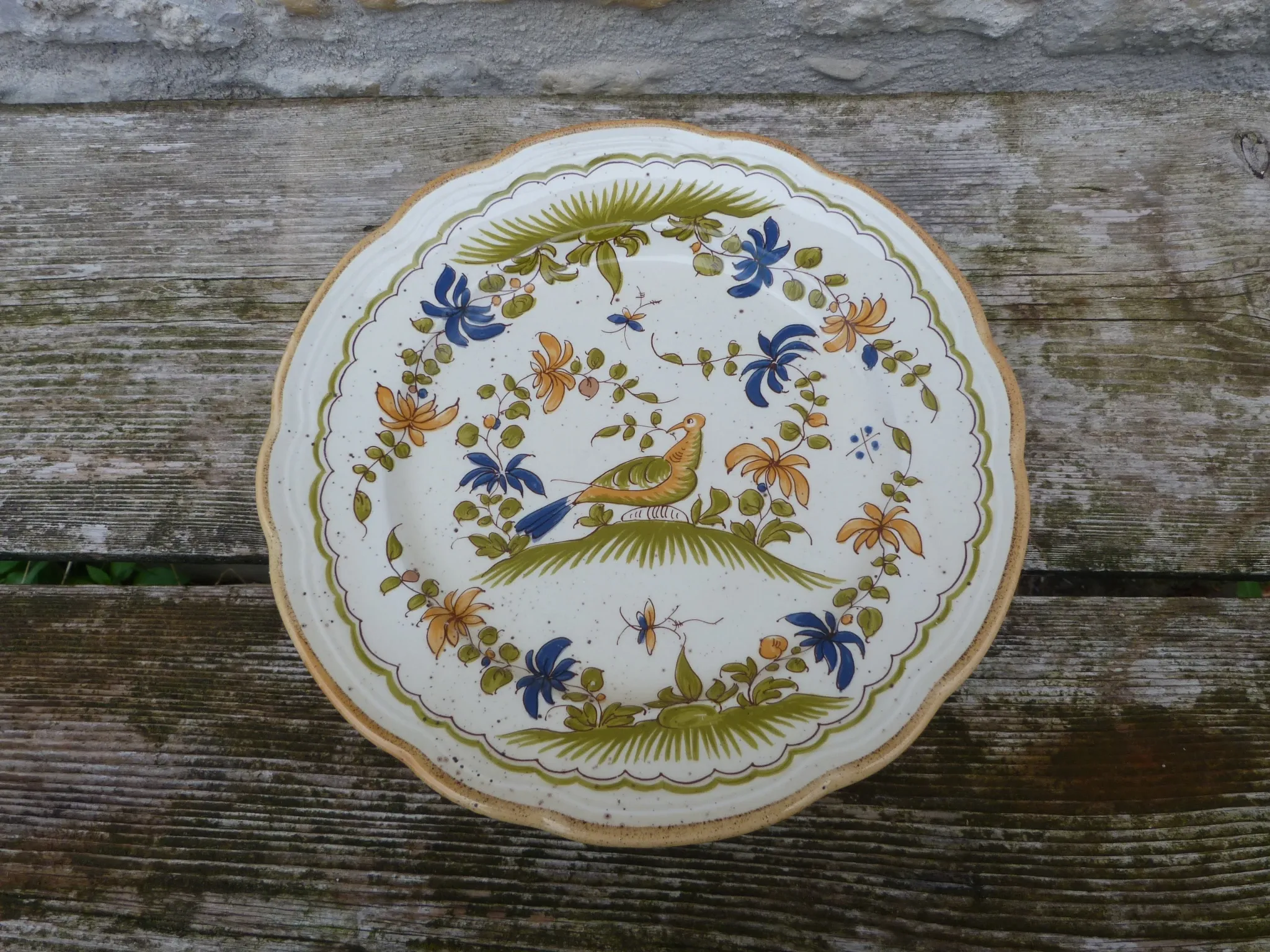 Plate reproduction of old Moustier from the 18th century.