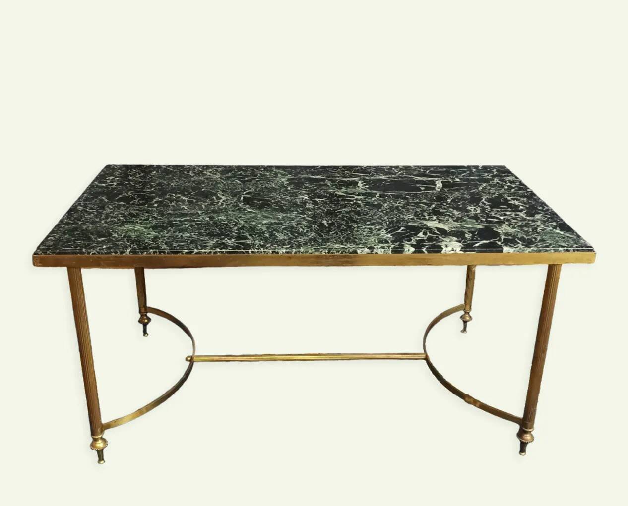 1960 brass and marble coffee table