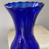 Trio of cobalt blue Art Deco vases