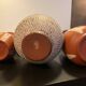 Series of 3 vintage chiseled terracotta vases