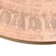 Round vintage brutalist coffee table by VAD Trævarefabrik with copper top