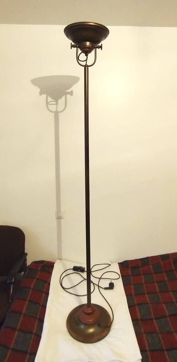 Vintage bronze halogen floor lamp