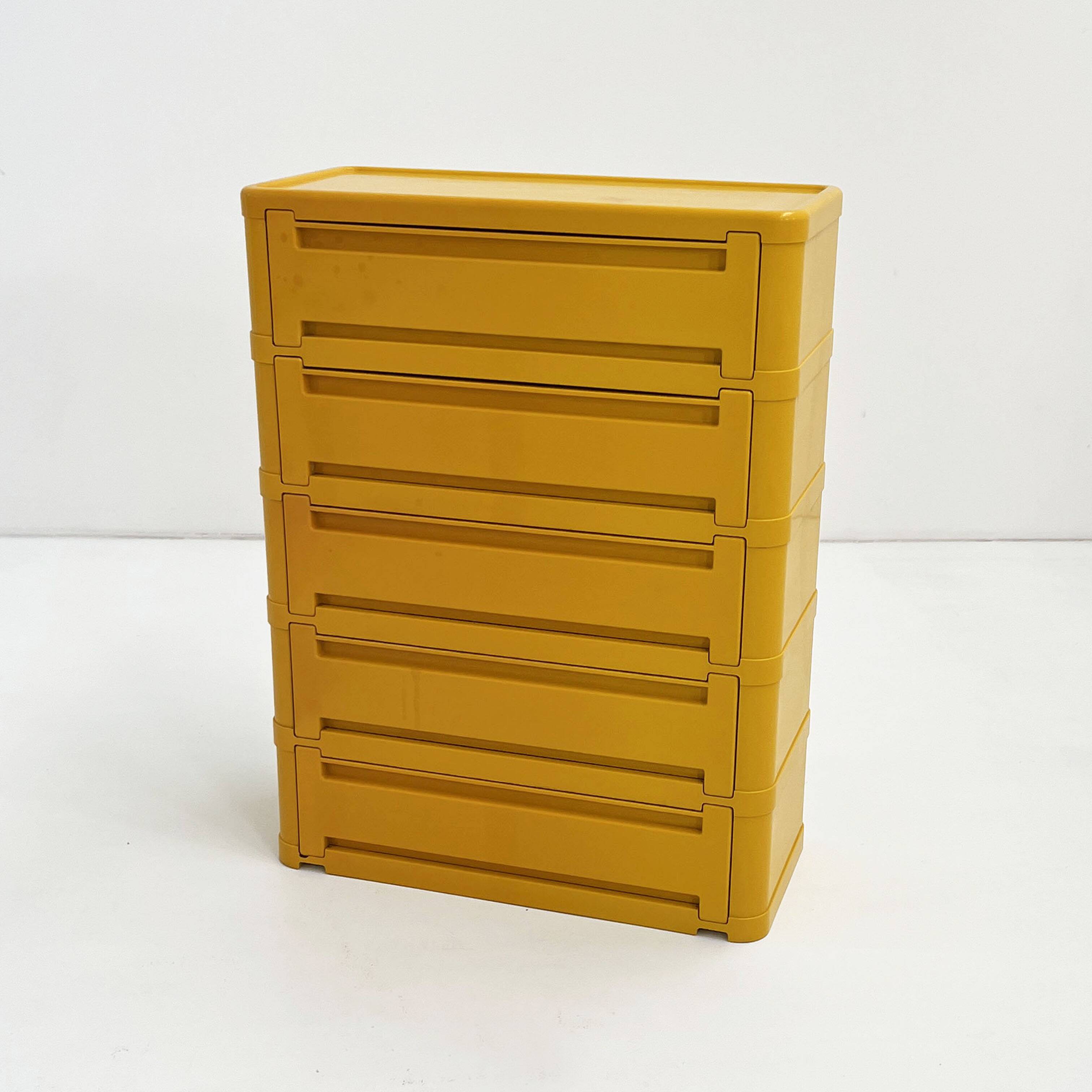 Yellow cabinet model "4964" by Olaf Von Bohr for Kartell, 1970