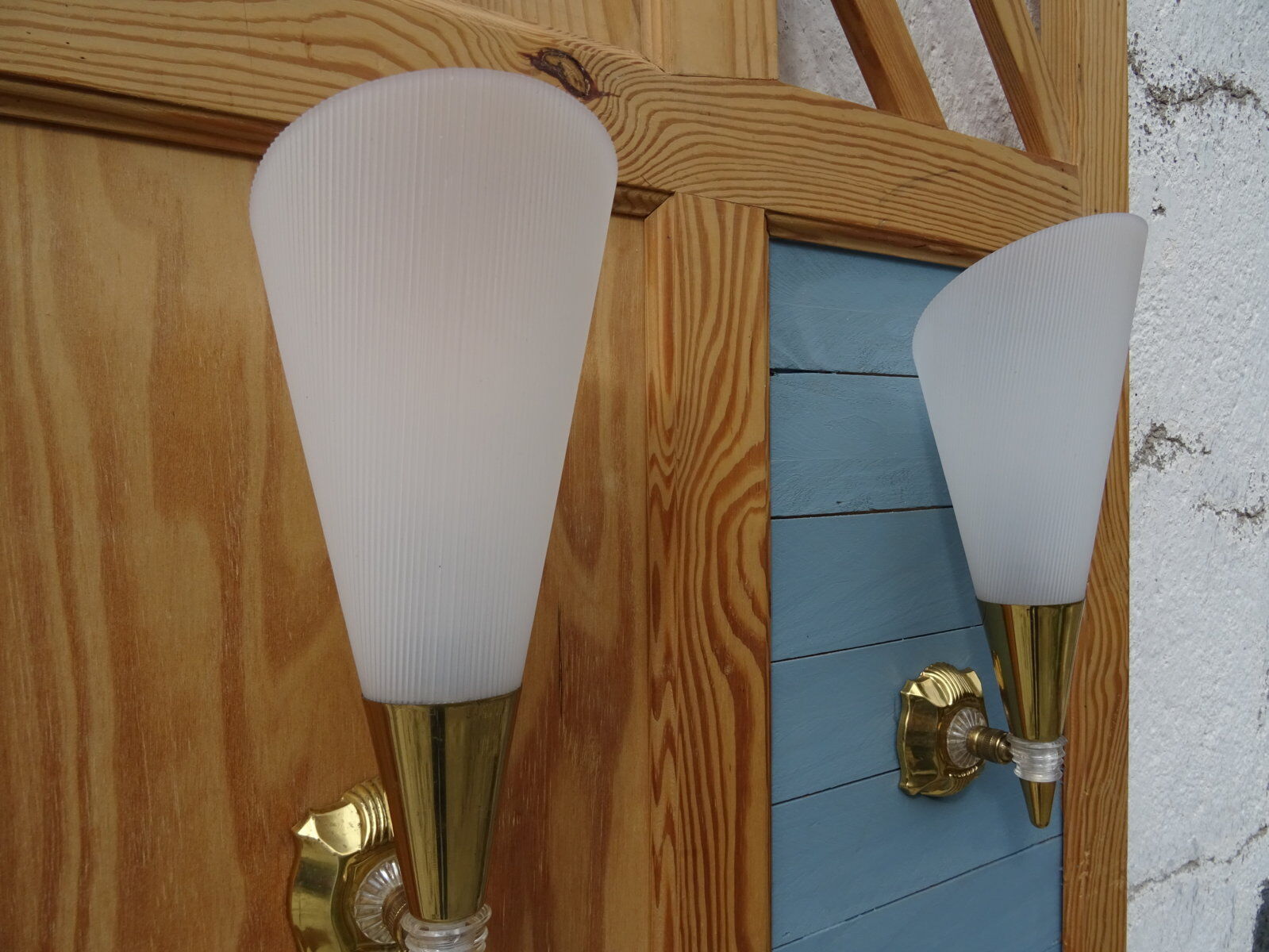 Pair of cone wall lamps 1950