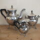Coffee service 3 pieces old empire style in silver metal