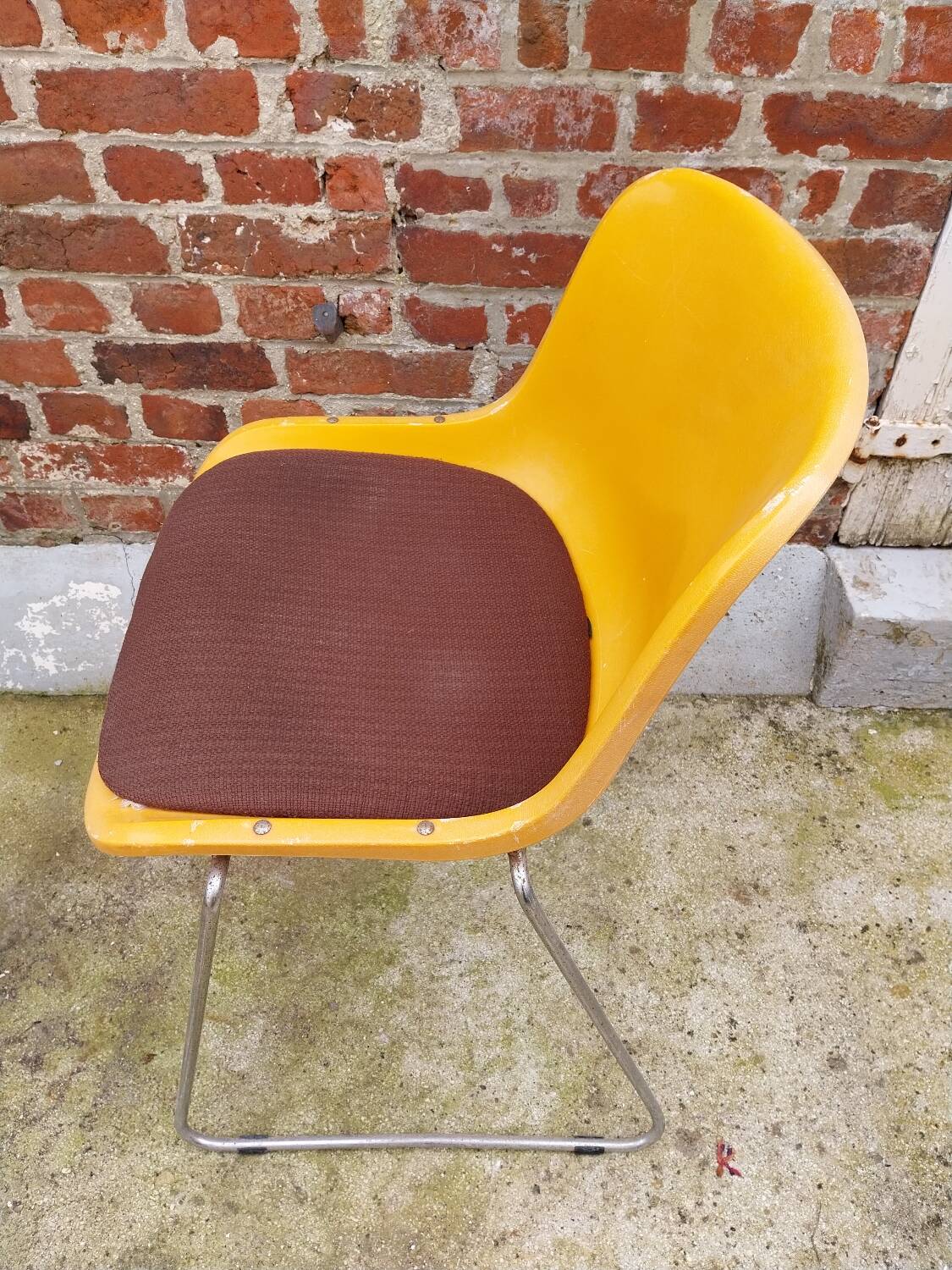 Paire de chaises traineaux Orange