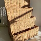 Vintage rattan storage basket