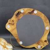 Contemporary Unique Wooden Table Lamp with Glass Shade