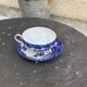 Coffee service composed of 17 pieces, in blue and white porcelain, cherry blossom patterns