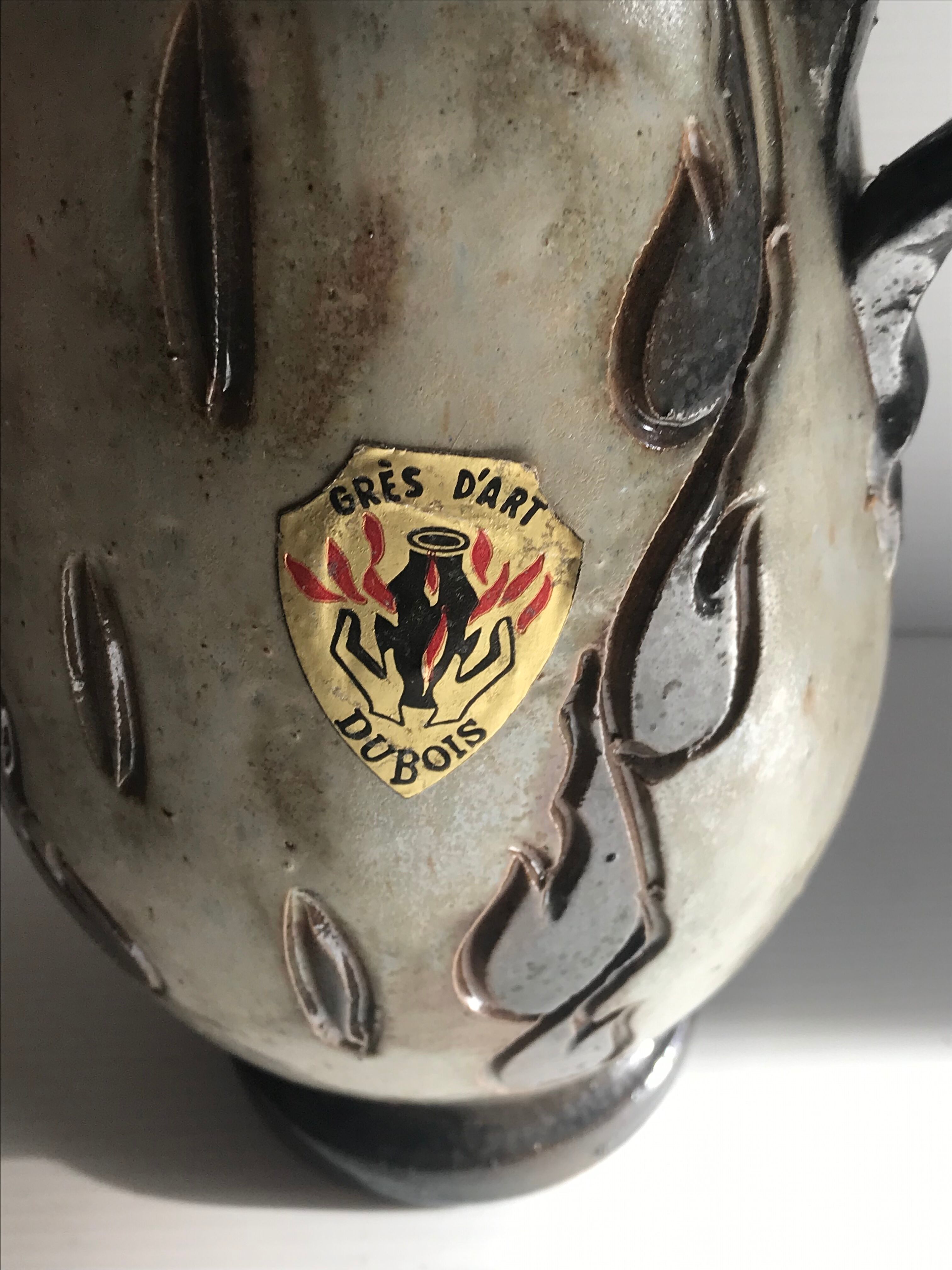 Sandstone vase signed Guérin