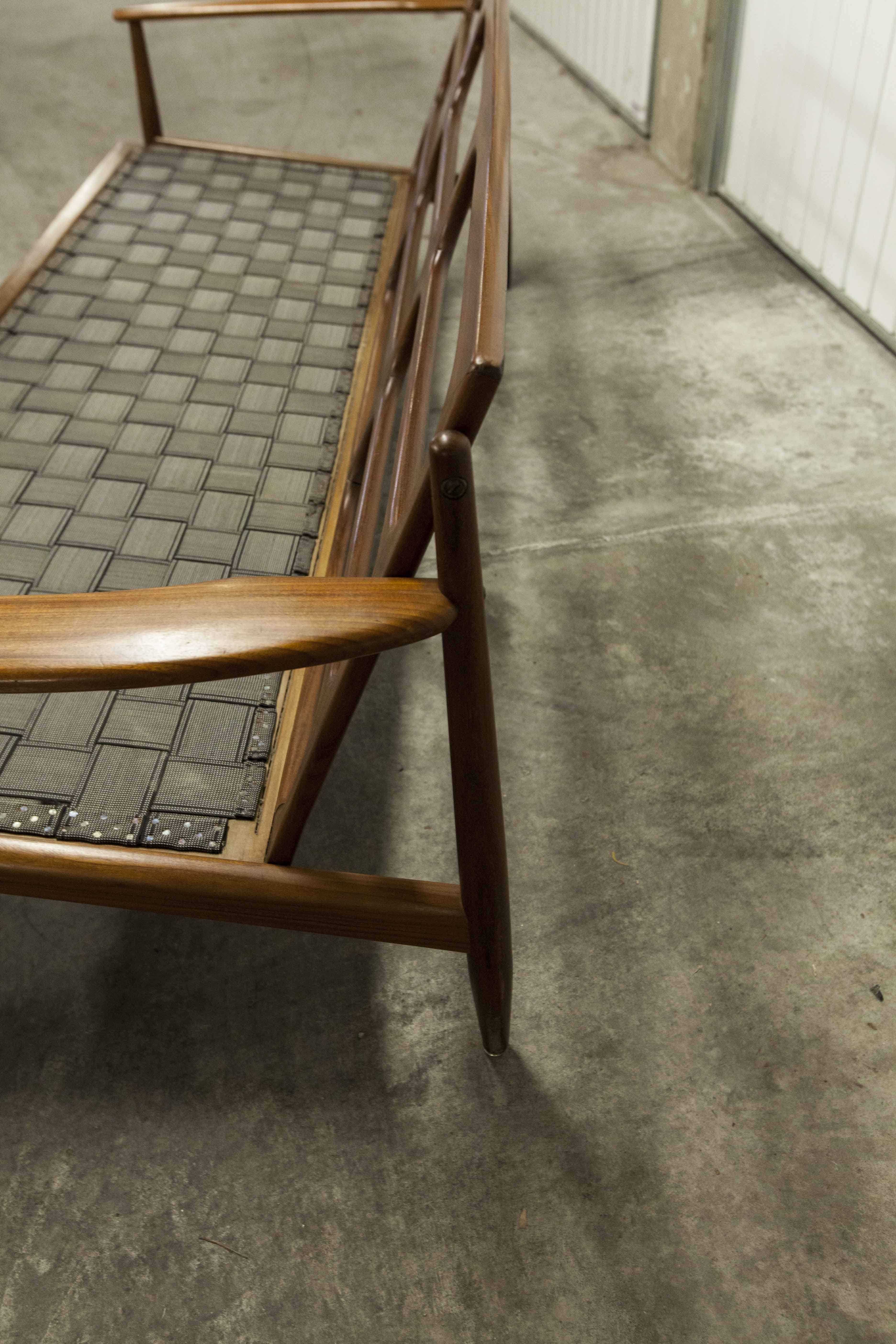 Scandinavian sofa 3 places in teak 1960 restored