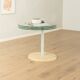 Table d'appoint sculpturale des années 1980 avec des plateaux en verre pivotants et une base en marbre massif.