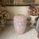 Marbled pink blown glass art vase, La Rochère