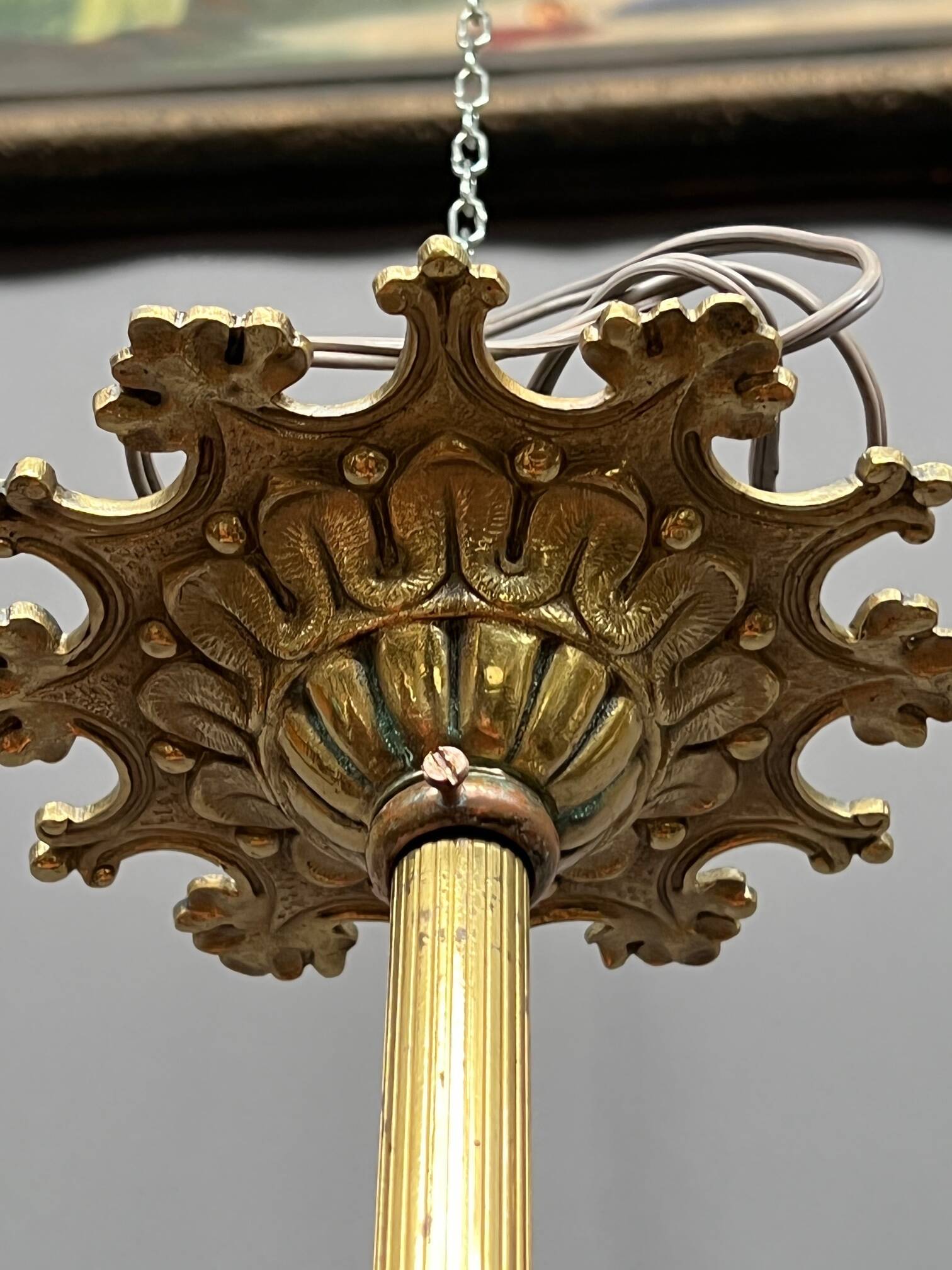 Louis XV style chandelier. Solid gilded bronze.