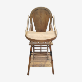 Chaise haute en bois bébé 19ème siècle