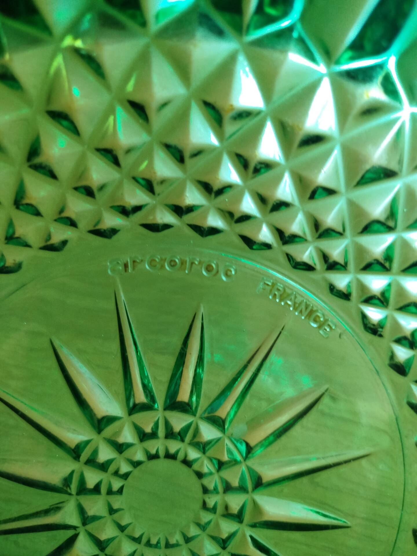 Emerald green Arcoroc salad bowl