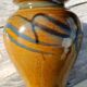Flamed enamelled stoneware vase