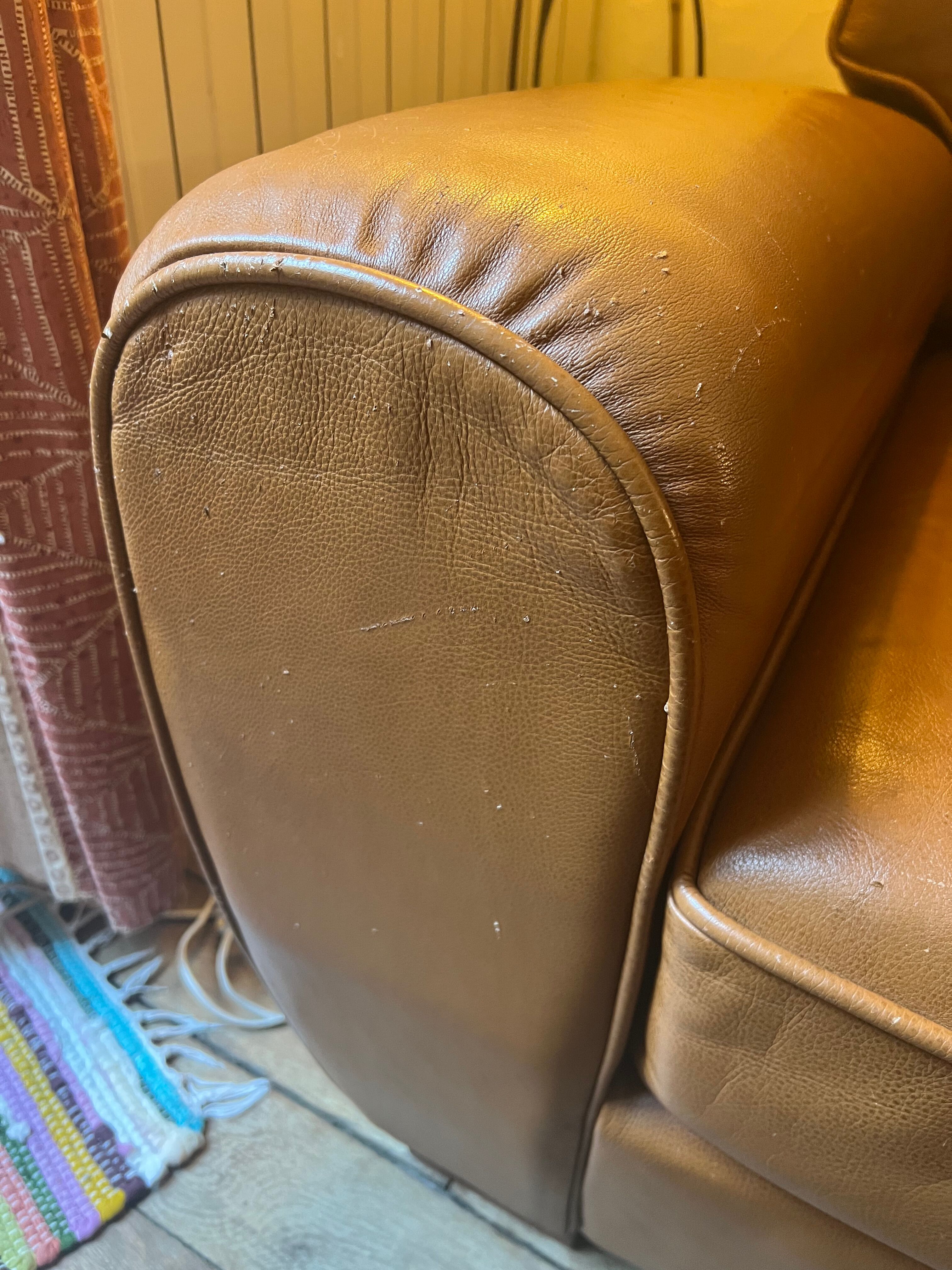 Sofa bed tawny leather
