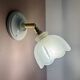 Vintage frosted glass tulip wall light