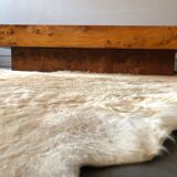 Vintage walnut magnifying glass coffee table