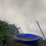 Designer blue glass dish
